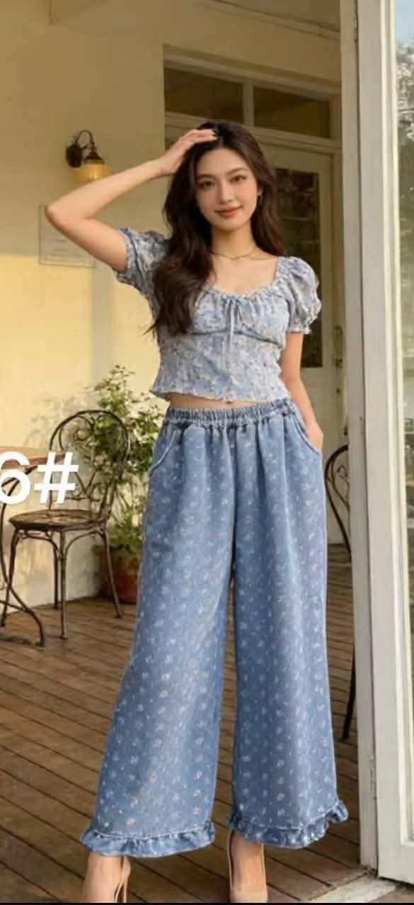 86 Denim Printed Pants
