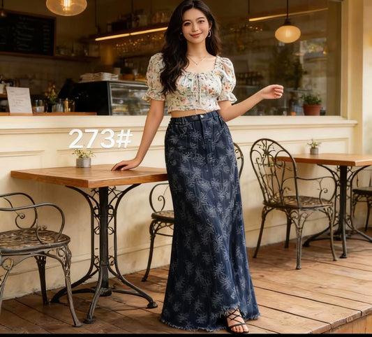 273 Denim Long Skirt
