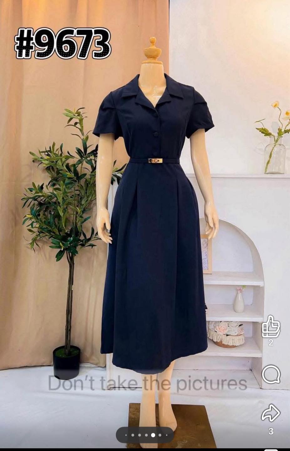 9673 Dark Gray/ Polo Dress Plain