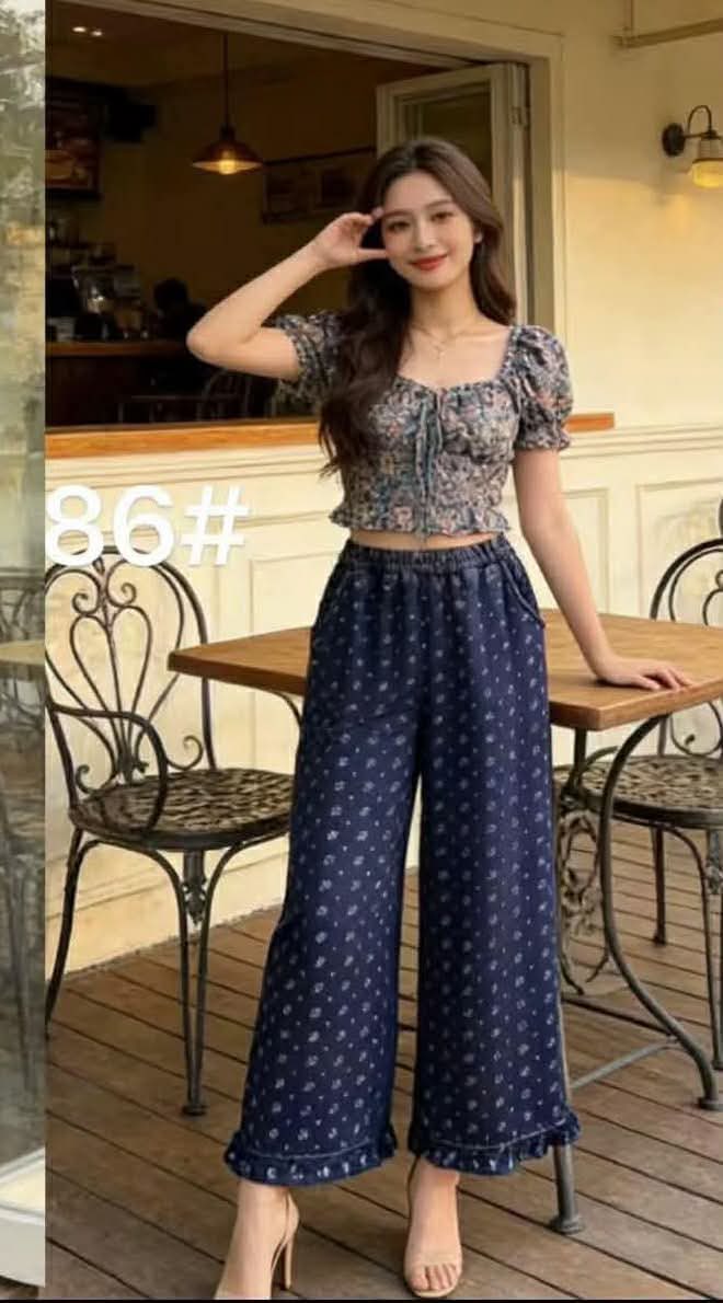86 Denim Printed Pants