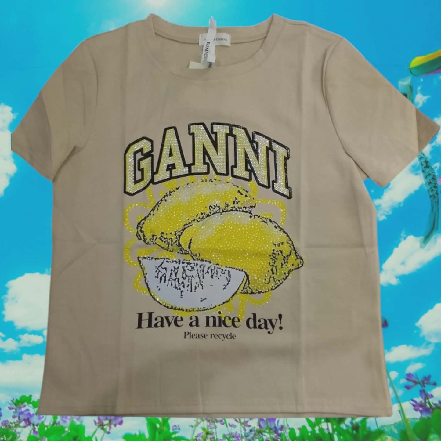 Cotton Blouse Cream Ganni