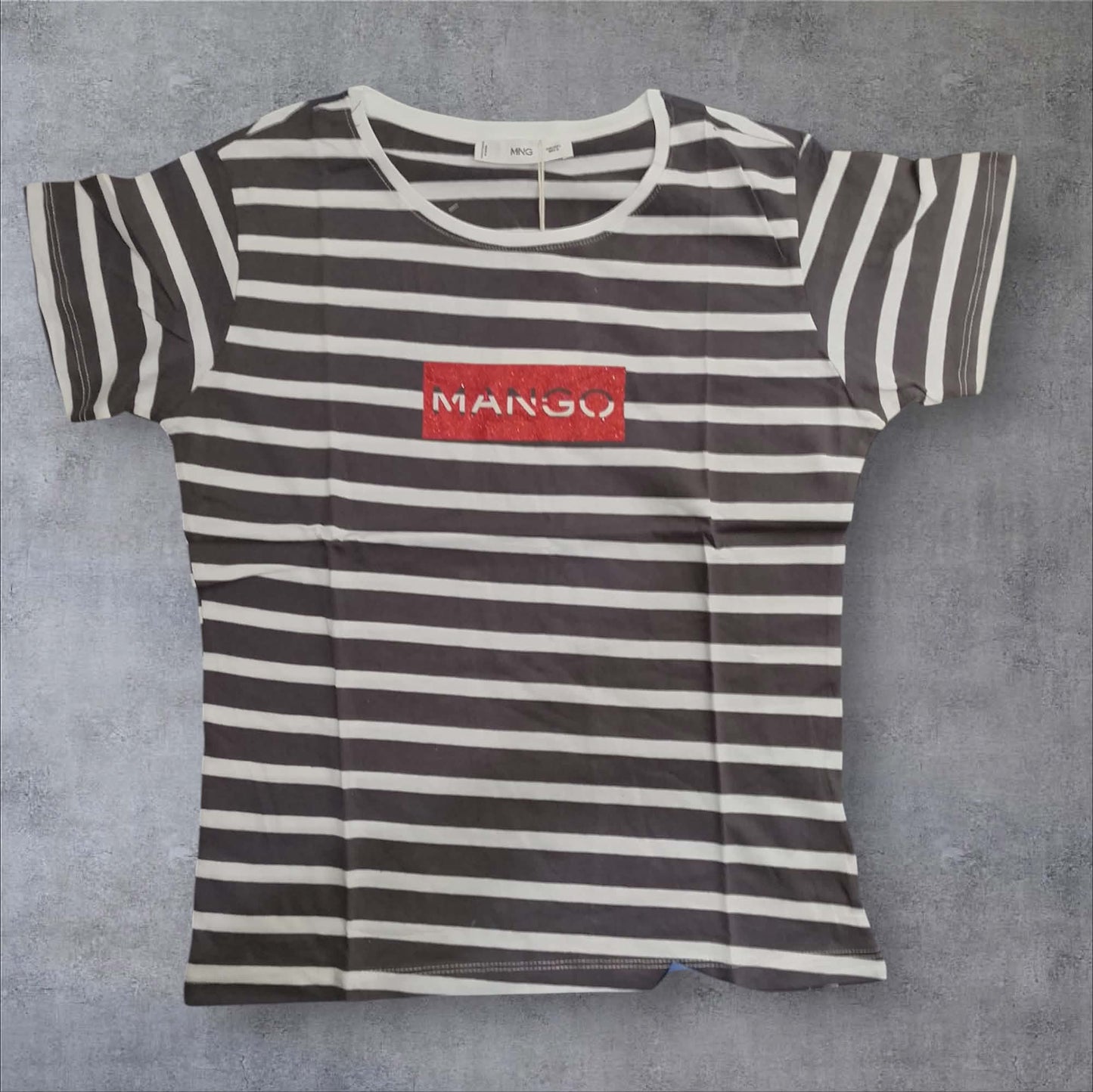 Mango Black Big Stripe T-Shirt